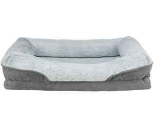 TRIXIE Cuccia ortopedica per cani Vital Lino, 70,1 x 55,1 cm, colore grigio, con memory foam, per cani anziani, non danneggia le articolazioni, 374050