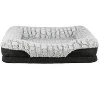 TRIXIE Cuccia ortopedica Vital Lino, 110 × 75 cm, colore nero/grigio, cuscino per cani di alta qualità con memory foam, per cani anziani, non danneggia le articolazioni e allevia - 37256