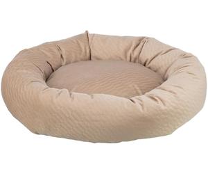 TRIXIE Cuccia per cani Alena 50 Ø cm in sabbia - Letto rotondo morbido con rivestimento in velluto morbido per cani di piccola taglia, cuscino integrato, fondo antiscivolo, morbido e lavabile - 37796