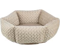 TRIXIE Cuccia rotonda Livia Ø 50 cm in sabbia - Cuccia per cani rotonda con rivestimento in velluto morbido per cani di piccola taglia, cuscino integrato saldamente fondo antiscivolo, morbido e