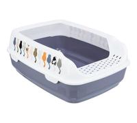 Trixie Delio Cassetta Aperta Gatti Bordi Alti 38x20x50 cm Grigio Bianco Plastica