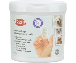 TRIXIE Ditali per la Pulizia delle Orecchie per Cani e Gatti - 50 Pezzi | Con Aloe Vera e Amamelide - Detersione delicata monouso per cani, gatti e piccoli animali, igiene quotidiana
