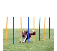 Trixie Dog attività Slalom Agility, 115 ﾗ 3 cm, Colore: Arancione/Blu, 12 Pezzi