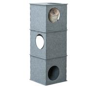 Trixie Feltro Torre Nele Grigio 3 Pavimenti Torre per Gatti 38x105 CM Lettino