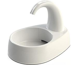 TRIXIE Fontana curva per cani e gatti, dispenser automatico d'acqua da 2,4 l, ciotola per acqua per gatti, bianca