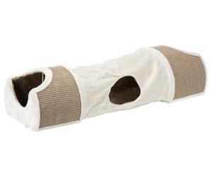 Trixie grattare tunnel per gatto, 110 x 30 x 38 cm, grigio chiaro/Marrone