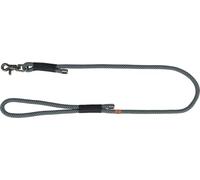 TRIXIE Guinzaglio per cani Soft Rope XS-S 1,2 m/6 mm, nero/grigio - robusto guinzaglio lungo in rugiada con grilletto a scatto gancio, per cani di piccola taglia, materiale morbido e rotondo con