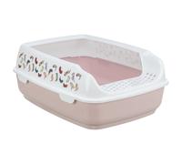 Trixie Lettiera Per Gatti Delio, Con Bordo Lilla/Bianco, NUOVO