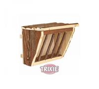 Trixie Lettino per fieno in legno con maniglia per gabbia 20 x 15 x 17 cm