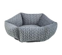 Trixie Letto Cane Livia Rotondo Grigio,Samt-Haptik,Rimovibile,Lavabile 40°C