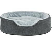 TRIXIE Letto per cani Vital Lino Soft, ovale, cuscino ortopedico per cani in grigio/grigio chiaro, 110 × 92 cm, comodo letto per cani con memory foam viscoelastico - 374062