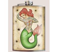 Trixie & Milo Sottile Acciaio Inox 237ml Flask : Tatuato Sirena