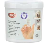 TRIXIE Orecchie cura fingerpads monouso - tamponi detergenti per cani, gatti e piccoli animali - con aloe vera e amamelide - cura delicata delle orecchie - 50 pezzi