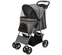 Trixie Passeggino per cani e gatti 4 ruote grigio 47x100x80 per cani fino15 kg