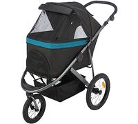 TRIXIE Passeggino per cani, carrello per cani, 60 × 112 × 120 cm, 12,5 kg, nero/benzina può trasportare fino a 20 kg - 28960
