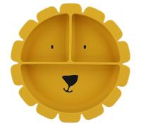 Trixie Piatto in silicone con ventosa divisa - Mr. Lion - Piatto per neonati e bambini con forte base a ventosa, antiscivolo, adatto al microonde e alla lavastoviglie, perfetto per lo svezzamento e il