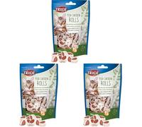 Trixie Premio Fish Chicken Rolls | 50 g | Alimento complementare per gatti | Con pollo e merluzzo giallo | Senza glutine, senza zuccheri aggiunti | Sacchetto sigillabile (Confezione da 3)