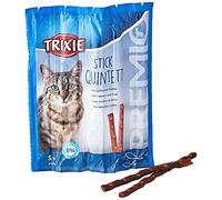 Trixie premio Stick Quintett - Snack per gatti, 5 × 5 g | Delizioso snack per tutti i giorni: ideale per il mezzo, con salmone e trota, praticamente porzionato
