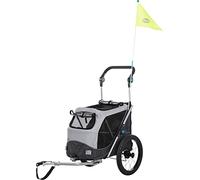 Rimorchio per cani 74 × 95 × 103/143 cm grigio
