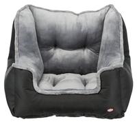 Trixie - Seggiolino auto imbottito morbido e lettino da viaggio, nero/grigio, portata 15 kg