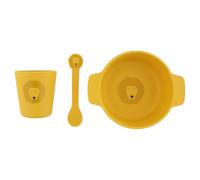 Trixie - Set da pranzo in silicone per neonati e bambini, set di stoviglie 3 pezzi (ciotola, bicchiere, cucchiaio) (Mr. Leone), 96-43X