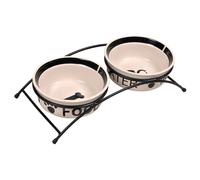 Trixie Set Di Ciotole Eat On Feet Bianco/Nero, Diverse Dimensioni, NUOVO