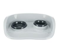 Trixie Set di ciotole, plastica -1 x sottociotola + 2 x ciotole in plastica