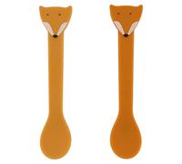 Trixie Silicone Spoon 2-Pack - Mr. Fox Baby Feeding Spoon Set BPA-Free, Soft