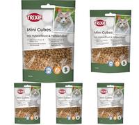 Trixie Snack per gatti Mini Cubes da ingredienti selezionati 50 g, deliziosi dolcetti di gatto con petto di pollo e fegato - 42765 (Confezione da 5)