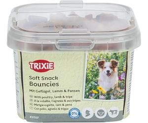 Trixie Soft Snack Bouncies | 140 g | Bocconcini per cani piccoli e cuccioli | Con gustoso pollo, agnello e trippa | Bocconcini piccoli e morbidi senza zuccheri aggiunti