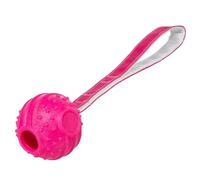 TRIXIE Soft & Strong palla con cinghia per cani - TPR morbido - Rosa, 29 cm | Delicata sui denti, resistente e flessibile - Giocattolo da riporto ideale per cani attivi e giocosi