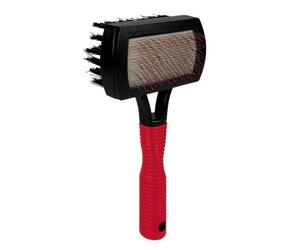 TRIXIE Spazzola bifacciale morbida con manico in gomma