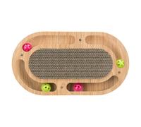 Trixie Tavoletta in cartone con cornice in legno, ovale - L 46 x P 25 x H 4 cm