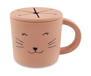 Trixie Tazza per snack in silicone con scritta Mrs. Cat, 100% silicone per uso alimentare, durevole, morbido e a prova di fuoriuscite, per spuntini facili, perfetto per gli spostamenti, sicuro per