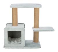 TRIXIE Tiragraffi per gatti Elena con accogliente grotta - 83 cm, grigio | Robusta superficie tiragraffi in sisal e morbida imbottitura: offre divertimento, gioco e ritiro rilassante per i gatti