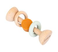 Trixie Wooden & Silicone Rattle - Mr. Fox Baby Sensory Toy & Teether Safe &