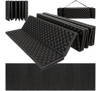 TRIZAND Materasso Isolante Pieghevole 180 x 60 x 1 cm - Schiuma Eva Impermeabile Extra Spessa con Cinghia per Il Trasporto - Tappeto da Campeggio, Esterno, Tenda, Escursionismo, Nero, Tappetino da