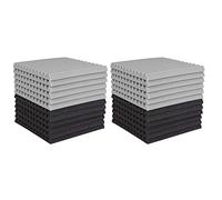 Trjgtas 24 Pcs Acoustic Foam Board,Studio Wedge Tile,Schiuma acustica insonorizzata piramide Studio trattamento pannello a parete 2.5X30X30cm