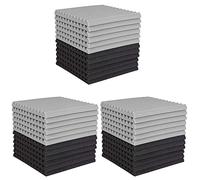 Trjgtas 36 Pcs Acoustic Foam Board,Studio Wedge Tile,Schiuma acustica insonorizzata piramide Studio trattamento pannello a parete 2.5X30X30cm