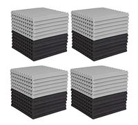 Trjgtas 48 Pcs Acoustic Foam Board,Studio Wedge Tile,Schiuma acustica insonorizzata piramide Studio trattamento pannello a parete 2.5X30X30cm