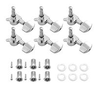 Trjgtas 6 pezzi Silver Acoustic Guitar Machine Heads Pomelli Chitarra Stringa Tuner Tuner (3 per Sinistra + 3 per )