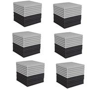 Trjgtas 72 Pcs Acoustic Foam Board,Studio Wedge Tile,Schiuma acustica insonorizzata piramide Studio trattamento pannello a parete 2.5X30X30cm