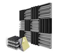 Trjgtas Confezione da 12 adesivi in schiuma fonofonica, 30 x 30 x 55 cm, per parete, casa, studio