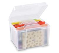 Trjgtas Organizer per biglietti di auguri e scatola di immagazzinaggio con 6 divisori regolabili per biglietti di auguri di compleanno foto, .