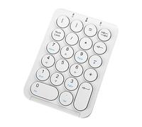 Trjgtas Tastierino Numerico Wireless Tastierino Numerico Bluetooth Rotondi Tastierino Numerico 22 Tastiera Numerica Ricaricabile (Bianca)