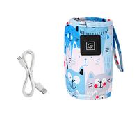 Trjgtas USB Milk Water Warmer Passeggino da Viaggio Borsa Termica Scaldabiberon Portatile per Allattamento per Neonati Inverno All'Aperto -Blu