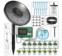 TRJZWA Irrigazione Automatico Solare con Timer di Irrigazione 2024 L'ultima Versione del Kit di Irrigazione Solare per Vasi,Giardino,Balcone con 15m Tubo di Irrigazione,15 Gocciolatori per Irrigazione