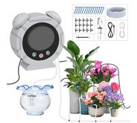 TRJZWA Kit Sistema di Irrigazione con Diversi Programmi di Irrigazione, Modello Sveglia USB-C Sistema di Irrigazione Automatico Fai da te con Sistema di Irrigazione a Goccia per Serre/Piante in Vaso