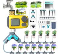 TRJZWA Sistema di Irrigazione Computerizzato Irrigazione a Goccia Programmabile, Kit di Irrigazione Automatica Temporizzata IP55 Impermeabile Sistema di tTimer di Irrigazione Digitale con Display LCD