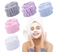 TRKETK 10 Pezzi Braccialetti da Donna per Il Lavaggio del Viso, Fascia Elastica da Polso per Spa Braccialetti Assorbenti Fasce da Polso da Asciugamano Elastico per Lavaggio Viso, Trucco, Doccia